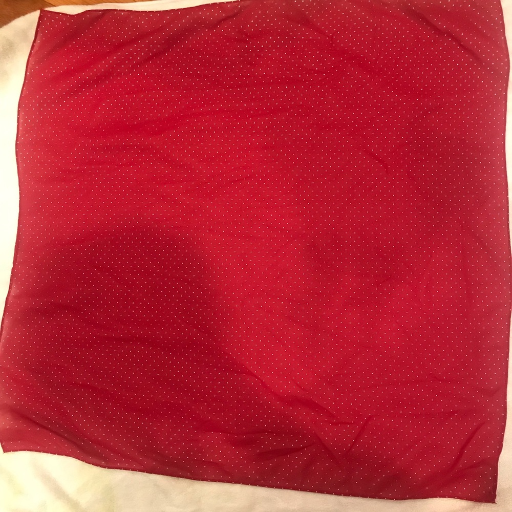 Red scarf with gold dots